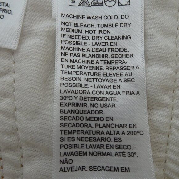 Levi's Ribcage Straight Ankle Jeans Size 28x27 Ivory Denim Distressed Button Fly - Picture 11 of 11